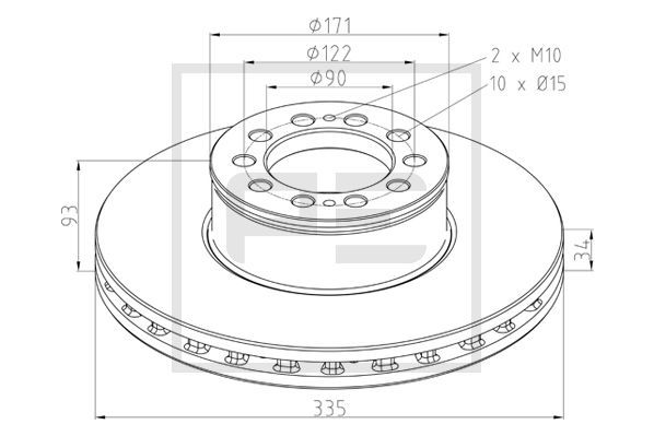 PE AUTOMOTIVE Тормозной диск 036.145-00A